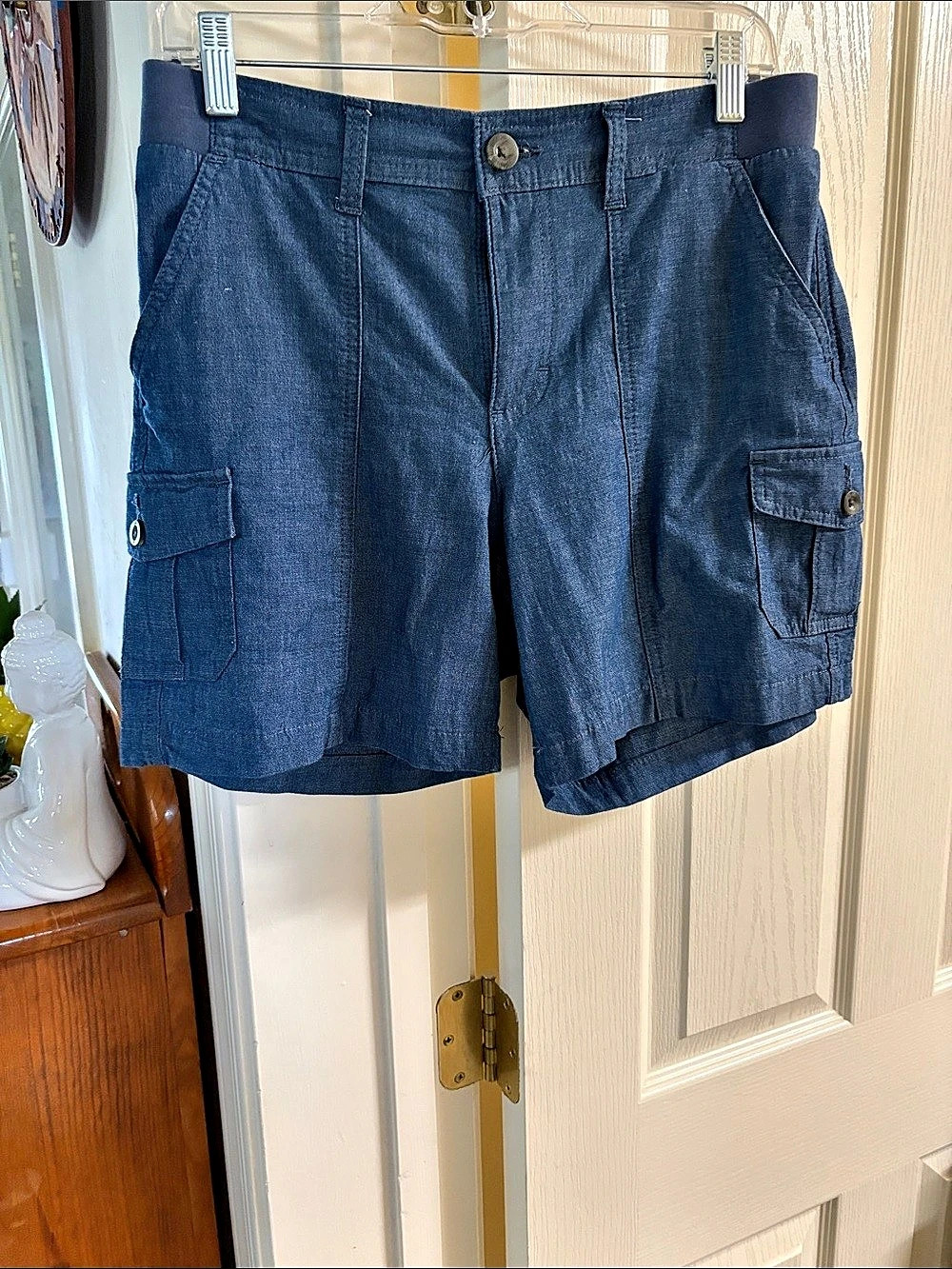 Lee Relaxed Fit Mid Rise Cargo Shorts Blue Medium (8)